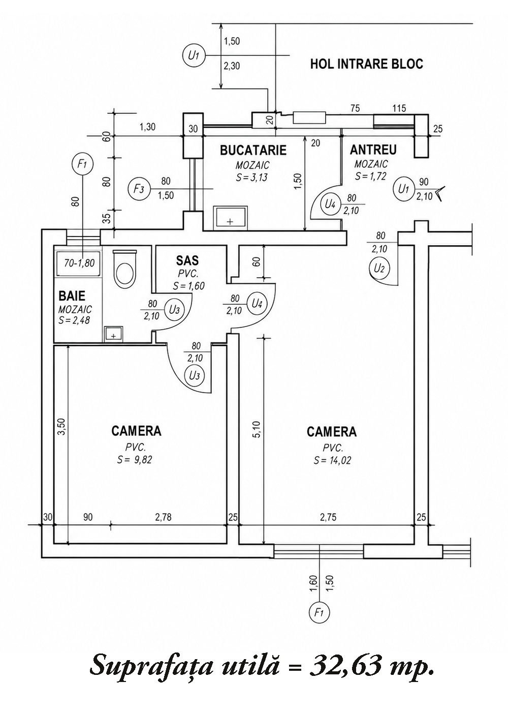 7_Apartament cu 2 camere - etajul 3 - Complet renovat - 64.900 €